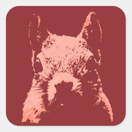 Pop Art Squirrel Square Sticker