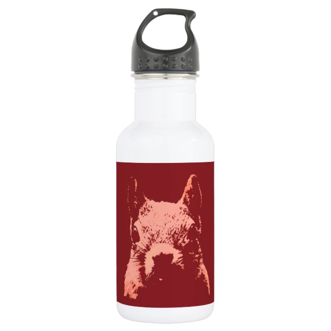 Pop Art Squirrel Stainless Steel Water Bottle (Front)