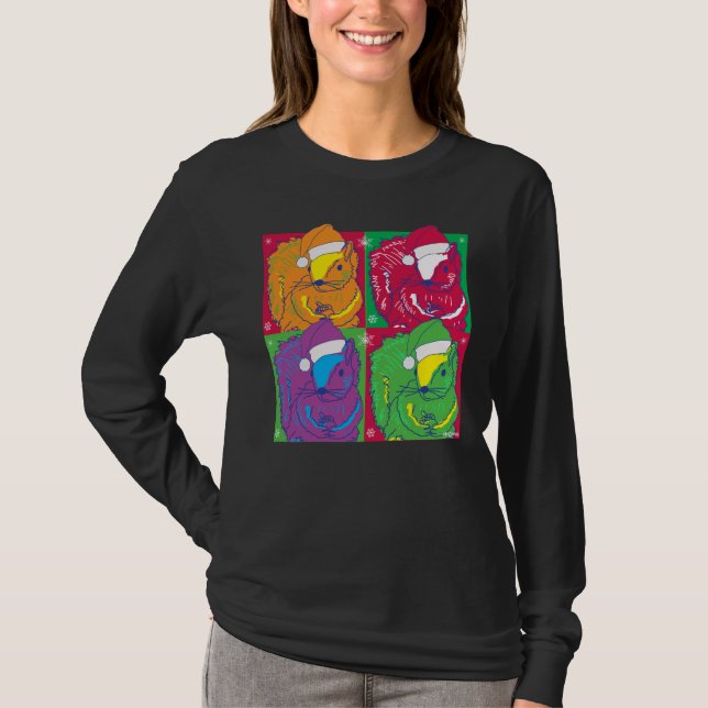 Pop Art Squirrels Holiday T-Shirt (Front)