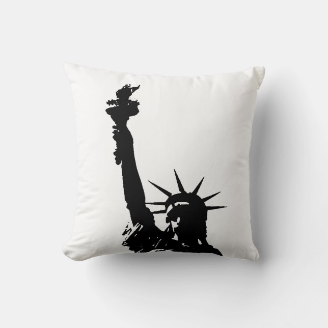 Pop Art Statue of Liberty American MoJo Pillow (Front)
