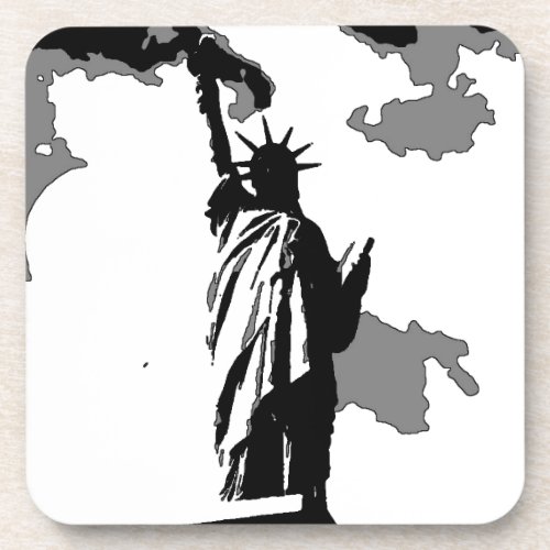 Pop Art Statue of Liberty Beverage Coaster