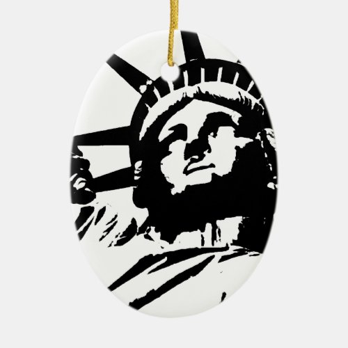 Pop Art Statue of Liberty Ceramic Ornament