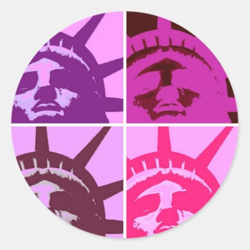 Pop Art Statue of Liberty Classic Round Sticker