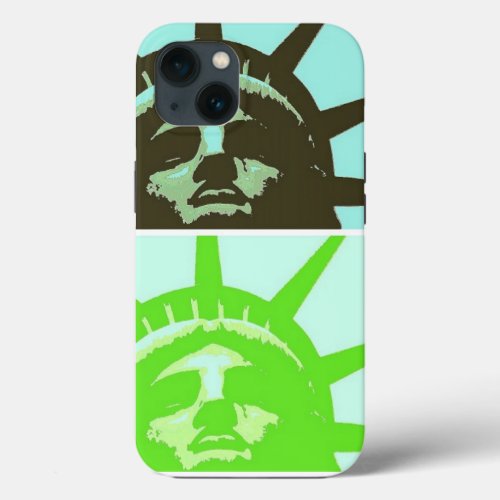 Pop Art Statue of Liberty Close Up iPhone 13 Case