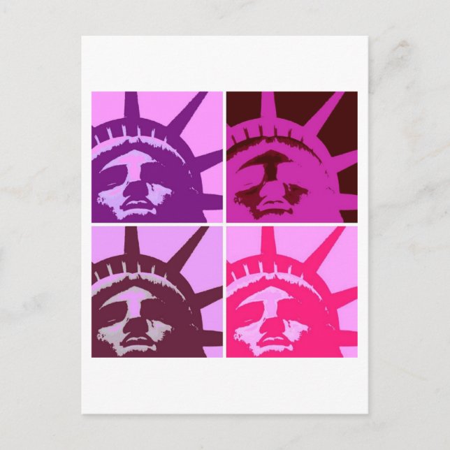 Pop Art Statue of Liberty  Holiday Postcard (Front)