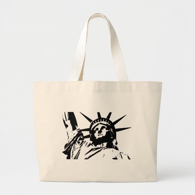 Pop Art Statue of Liberty Large Tote Bag (Front)