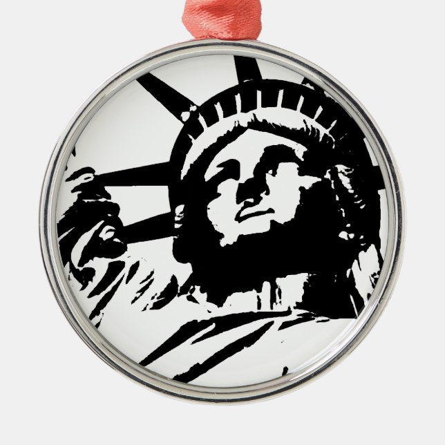 Pop Art Statue of Liberty Metal Ornament (Front)