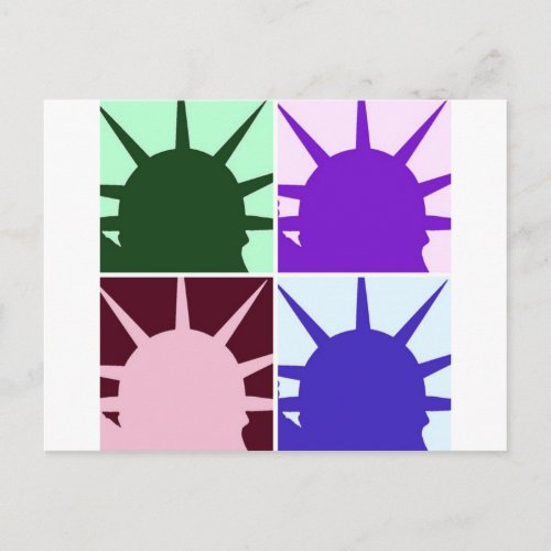 Pop Art Statue of Liberty Postcard