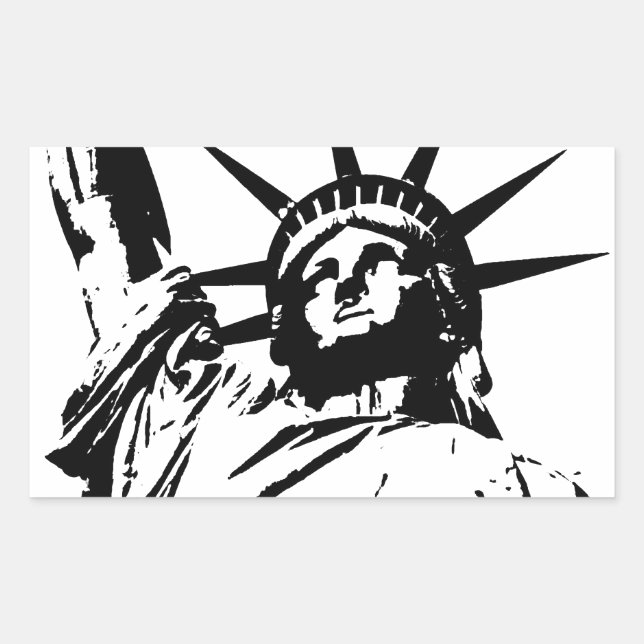 Pop Art Statue of Liberty Rectangular Sticker (Front)