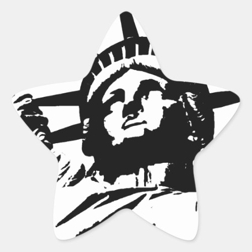 Pop Art Statue of Liberty Star Sticker