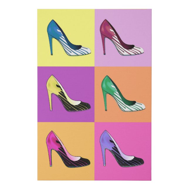 Pop Art Stiletto Pumps / Shoes / Heels Faux Canvas Print (Front)