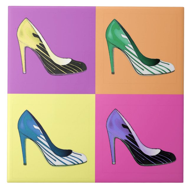 Pop Art Stiletto Pumps / Shoes / High Heels Ceramic Tile (Front)