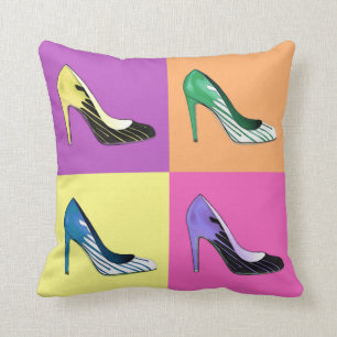 Pop Art Stiletto Pumps / Shoes / High Heels Throw Pillow