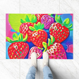 Pop Art Strawberries Doormat
