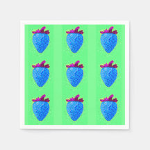 Pop Art Strawberry Blue Pattern