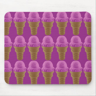 Pop Art Strawberry Ice Cream Cone Mouse Pad