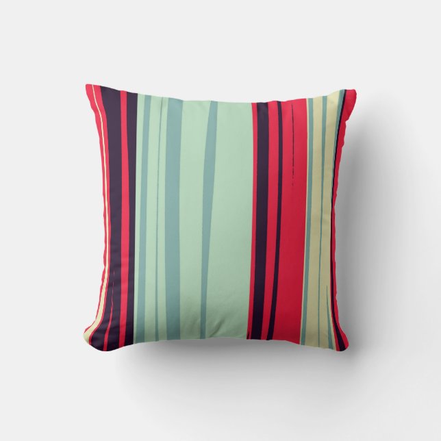 Pop Art Striped Abstract acrylic painting Throw Pillow (Front)