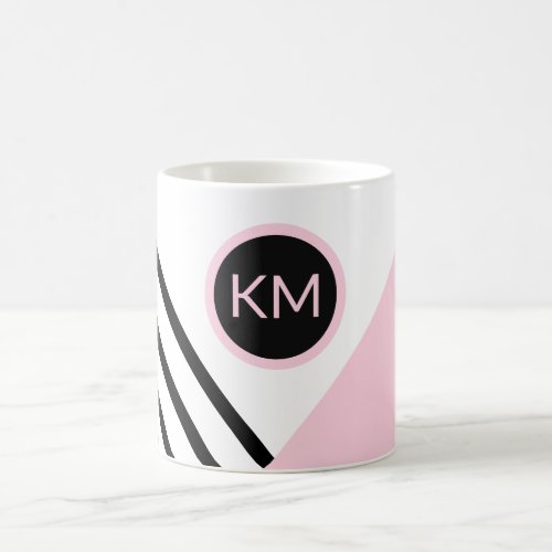 Pop Art Stripes and Color Block with Your Monogram Coffee Mug