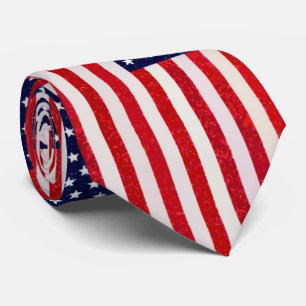 Pop Art Style American Flag Tie