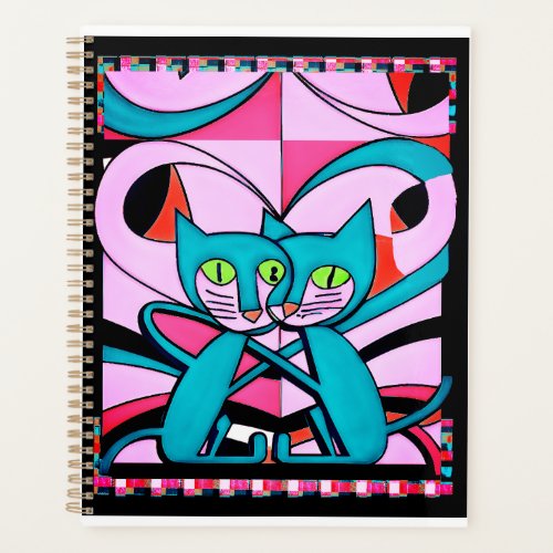 Pop Art Style Cats Art Print Maximalist Dcor Planner