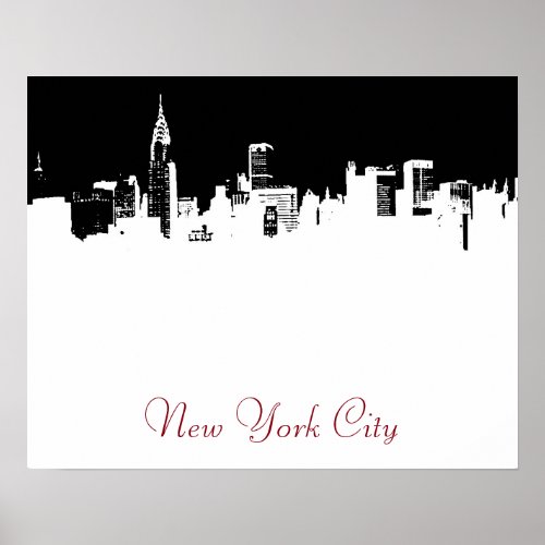 Pop Art Style New York City Script Poster