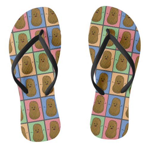 Pop Art Style Potato Flip Flops