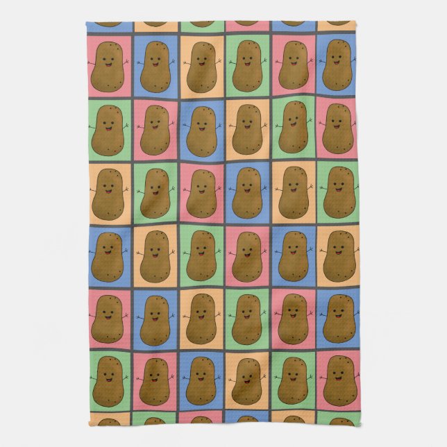 Pop Art Style Potato Kitchen Towel (Vertical)
