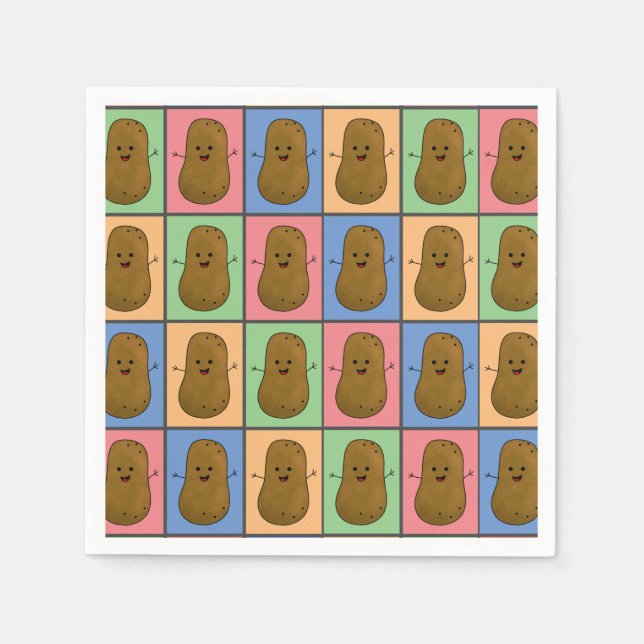 Pop Art Style Potato Napkins (Front)