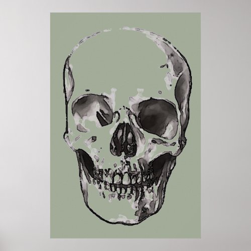 Pop Art Style Skull Poster