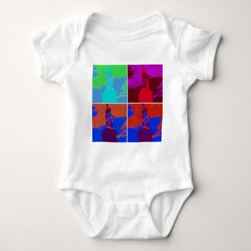 Pop Art Style Statue of Liberty Baby Bodysuit