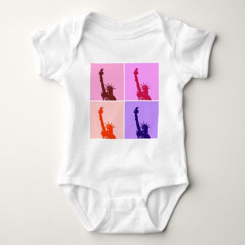 Pop Art Style Statue of Liberty Baby Bodysuit