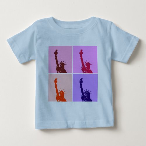 Pop Art Style Statue of Liberty Baby T_Shirt