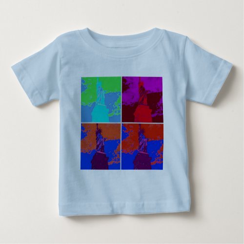 Pop Art Style Statue of Liberty Baby T_Shirt