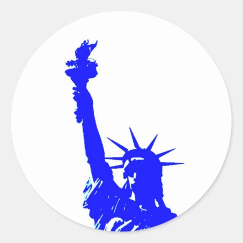 Pop Art Style Statue of Liberty Classic Round Sticker