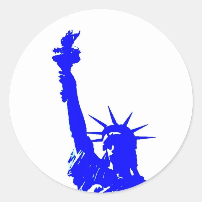 Pop Art Style Statue of Liberty Classic Round Sticker (Front)