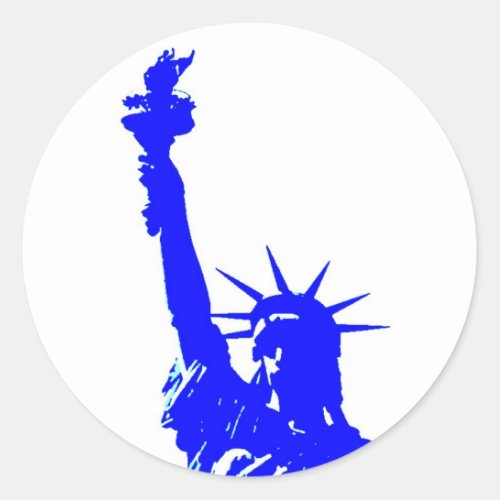 Pop Art Style Statue of Liberty Classic Round Sticker