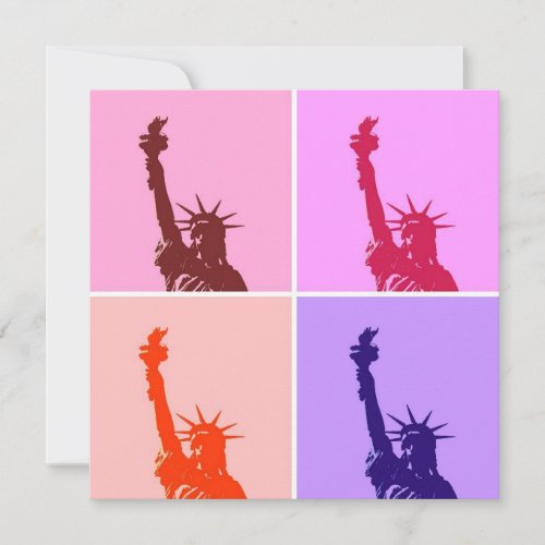 Pop Art Style Statue of Liberty Invitation