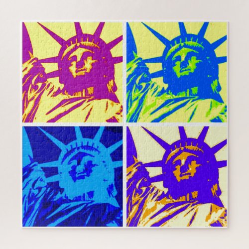 Pop Art Style Statue of Liberty Jigsaw Puzzle