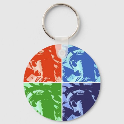 Pop Art Style Statue of Liberty New York Keychain