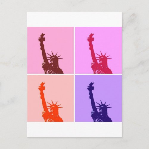 Pop Art Style Statue of Liberty Postcard