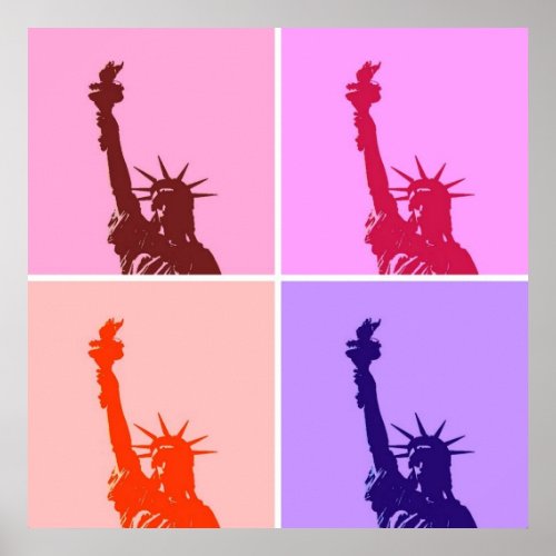 Pop Art Style Statue of Liberty Poster
