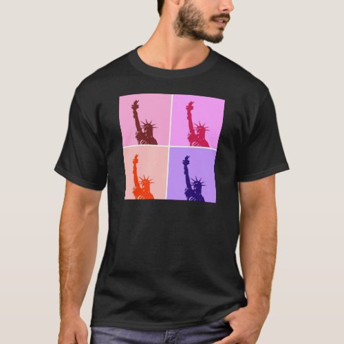 Pop Art Style Statue of Liberty T_Shirt