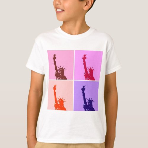Pop Art Style Statue of Liberty T_Shirt