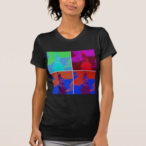 Pop Art Style Statue of Liberty T_Shirt