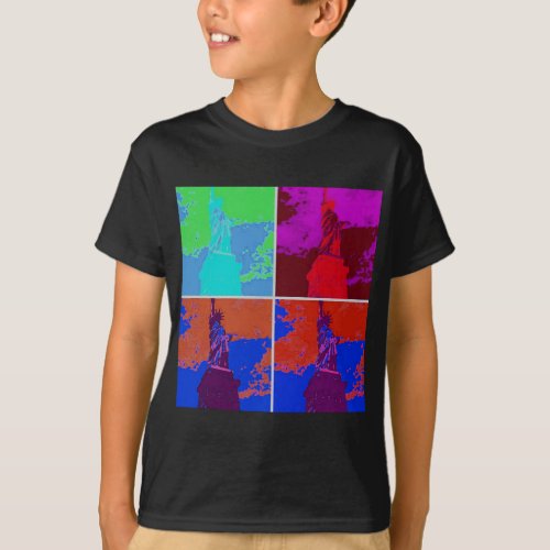 Pop Art Style Statue of Liberty T_Shirt