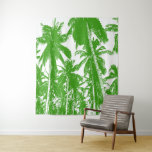 Pop-Art Style Tropical Palm Trees Design Tapestry<br><div class="desc">Tropical Palm trees. Pattern of leaves. A leaf pattern. Bold and impressive pop-art graphic abstract palm trees posterised design. Green and white.</div>