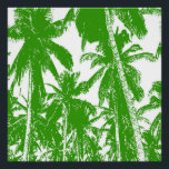 Pop-Art Style Tropical Palm Trees in Green & White Poster<br><div class="desc">Pop-Art Style Tropical palm trees in green and white.</div>