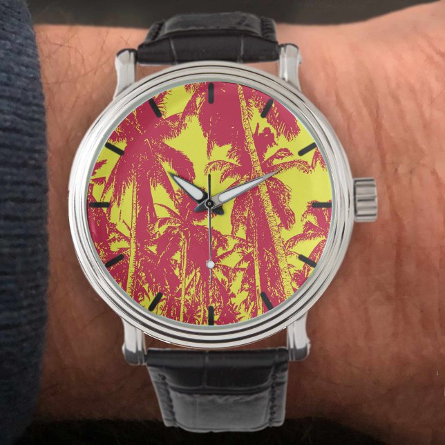 Pop Art Style Tropical Palm Trees Watch (Creator Uploaded)