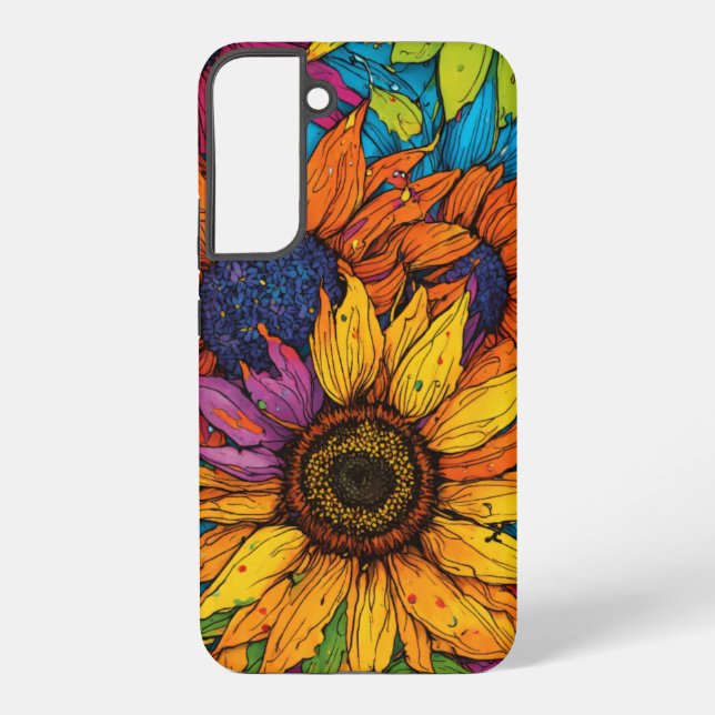 Pop Art Sunflower Splash Samsung Galaxy Case (Back)