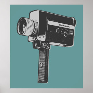 Pop Art Super 8 Movie Camera Poster